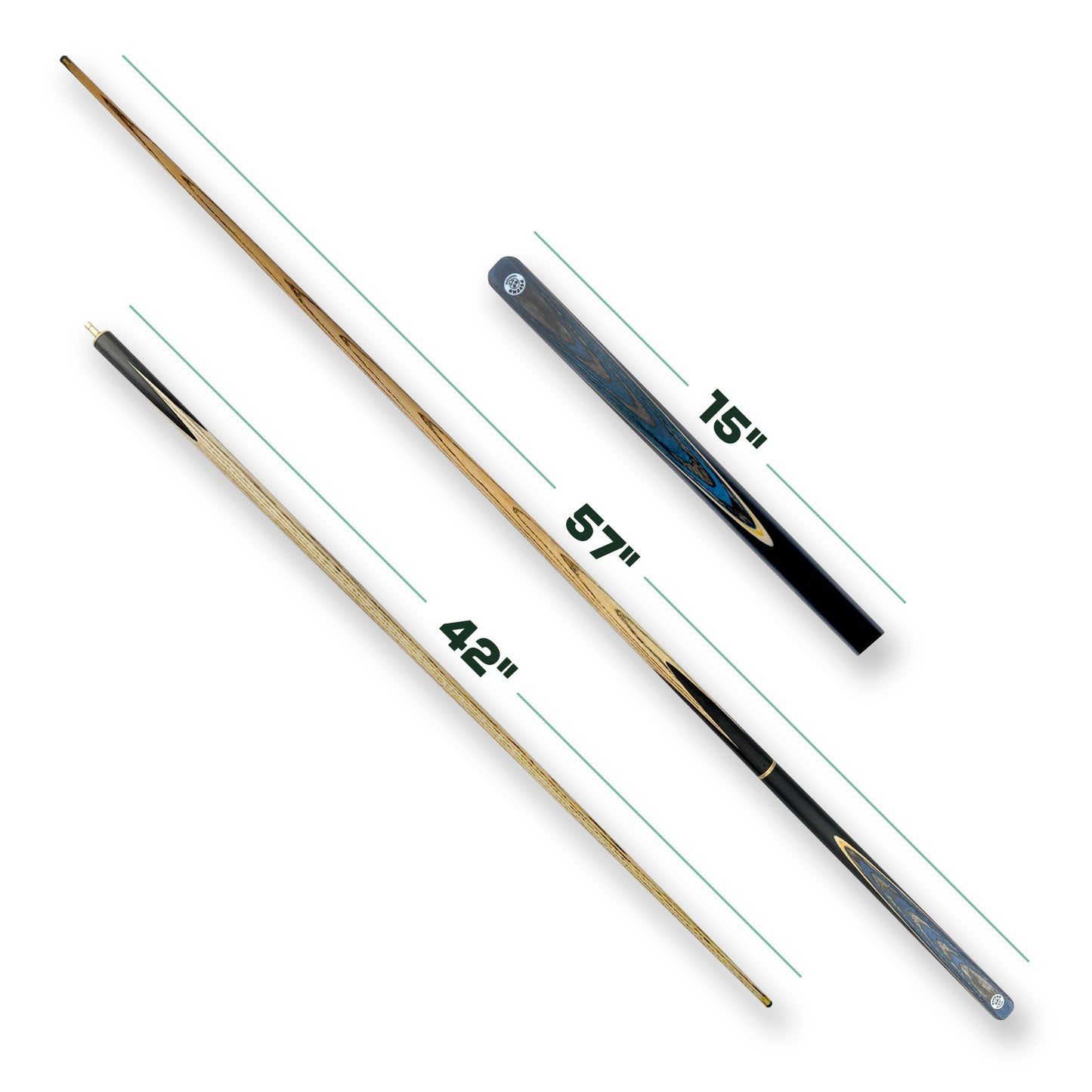 PSYCHO Cue & Tube Case Bundle 3/4 Joint Blue Edition 57" Inch 9.5mm Tip Ash Cue