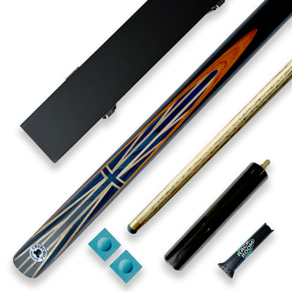 CHURCHILL Cue & Hard Case Bundle 3/4 Joint Orange Edition 57" Inch 9mm Tip Ash Cue