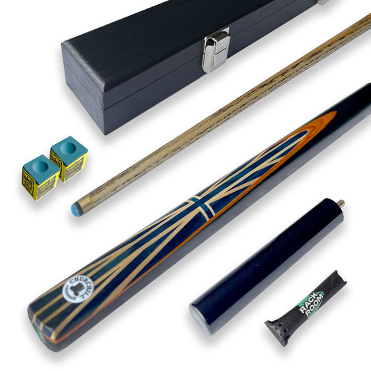 CHURCHILL Cue & Hard Case Bundle 3/4 Joint Orange Edition 57" Inch 9mm Tip Ash Cue
