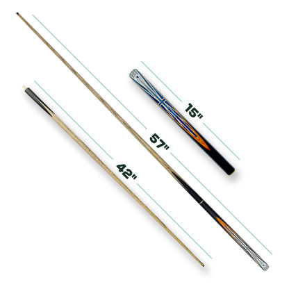 CHURCHILL Cue & Hard Case Bundle 3/4 Joint Orange Edition 57" Inch 9mm Tip Ash Cue