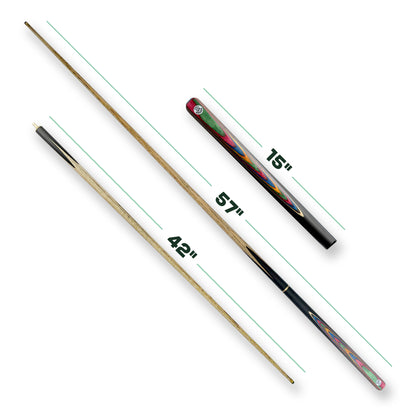 PSYCHO Cue & Tube Case Bundle 3/4 Joint Rainbow Edition 57" Inch 9.5mm Tip Ash Cue